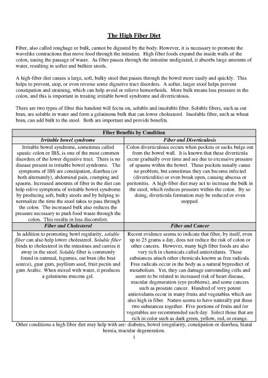 picture Foods High In Soluble Fiber Pdf 139595 | High Fiber Diet Explanation With Meal Plans