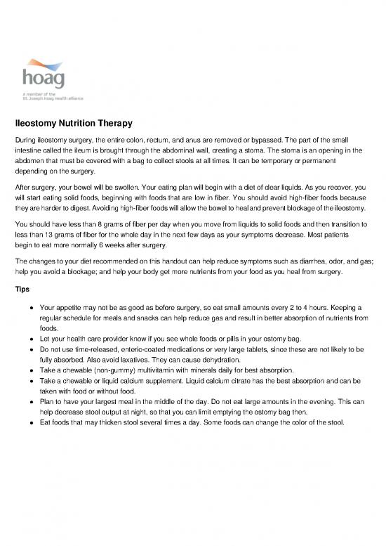 picture1_Ileostomy Nutrition Therapy From And