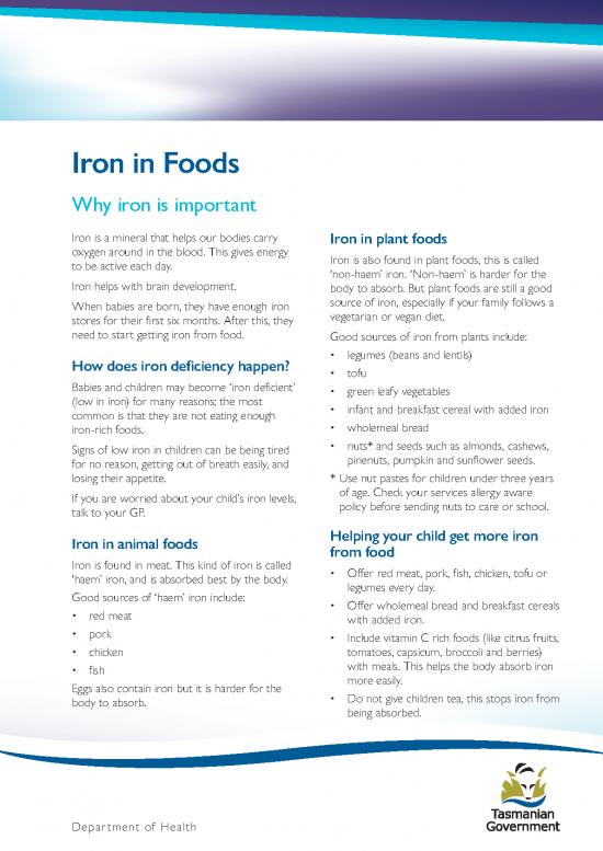 picture_Iron Diet Pdf 139462 | Iron In Foods Dohtasmania2016