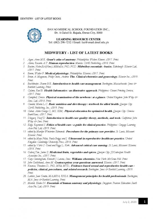 picture1_Midwifery   List Of Latest Books