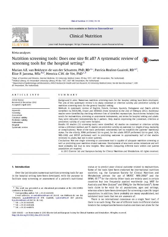 picture1_Nutrition Therapy Pdf 140532 | Nutrition Screening Tools Does One Size Fit All A Systematic Review