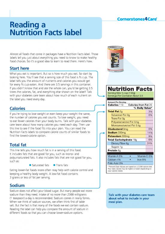 picture Calories Pdf 138883 | Readinganutritionfactslabel En