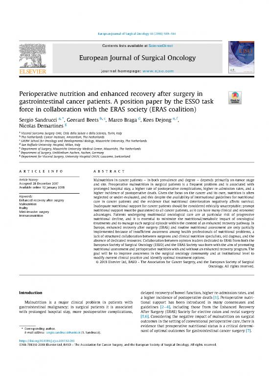 picture1_Nutrition In Surgical Patients Pdf 140491 | Sandrucci Et Al 2018 Eras White Paper