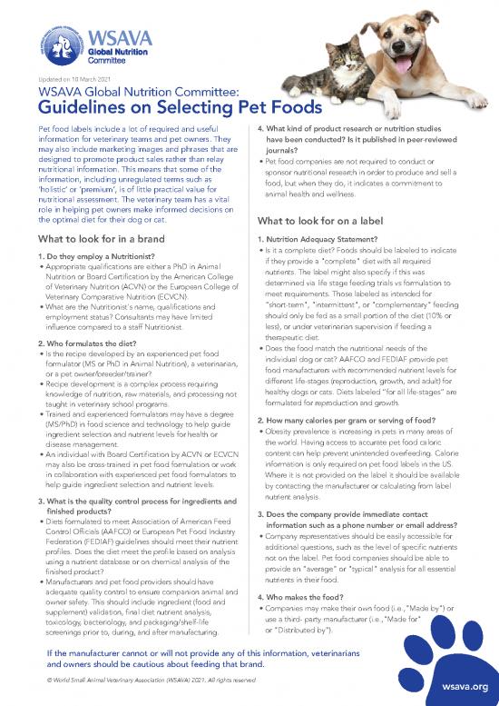 picture1_Food Label Template Pdf 138455 | Selecting A Pet Food For Your Pet Updated 2021 Wsava Global Nutrition Toolkit