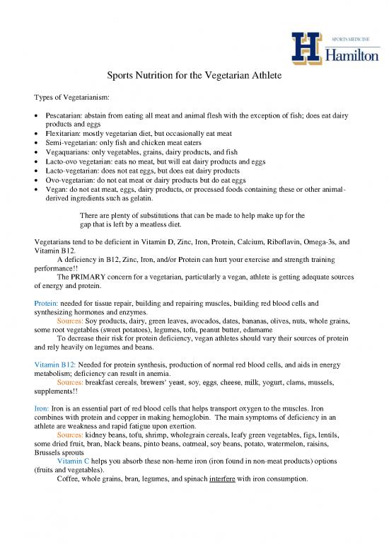 picture_Iron Diet Pdf 139356 | Sports Nutrition For The Vegetarian Athlete