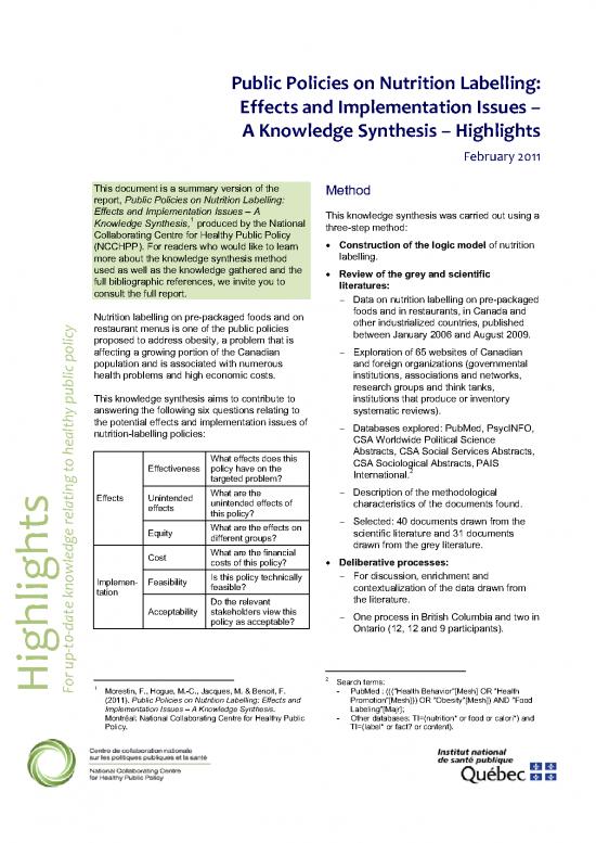 picture1_Healthy Nutrition Pdf 138721 | Synthesis Nutrition Labelling Highlights En