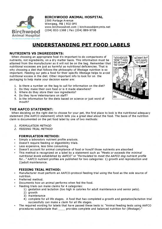 picture1_Nutrition Therapy Pdf 138619 | Understanding Pet Food Labels 2014