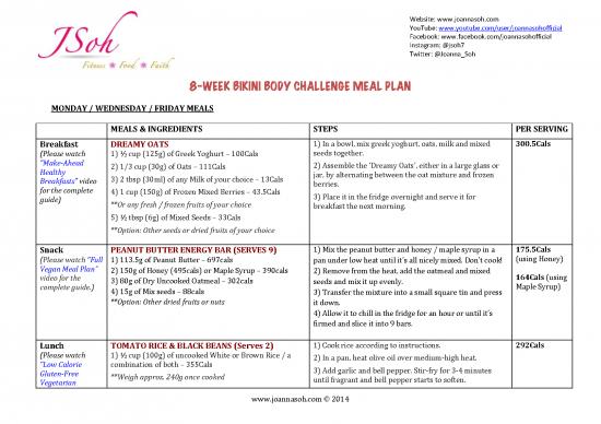 picture Bikini Body Meal Plan Pdf 140813 | 8 Week Bikini Body Plan