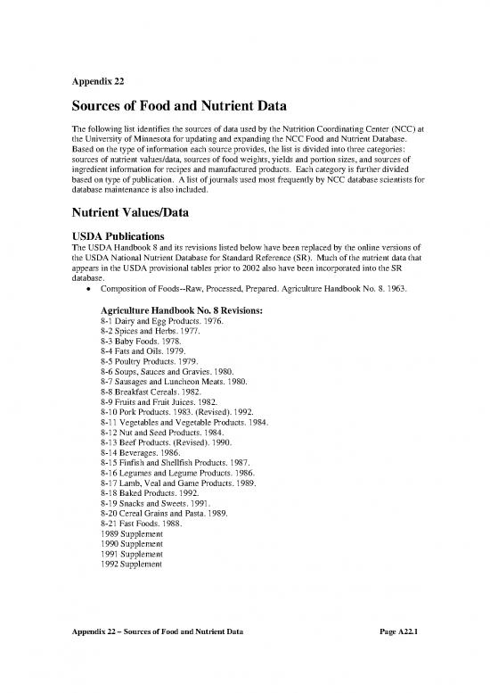 picture Nutrient Reference Values Pdf 141304 | Appendix 22 Sources Of Food And Nutrient Data