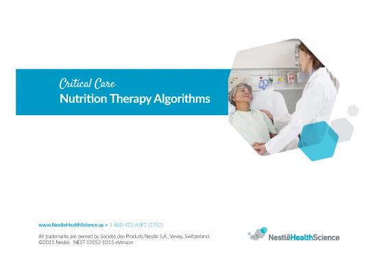 picture Nutrition In Icu Pdf 141325 | Critical Care And Surgery Nutritonal Support Algorithms