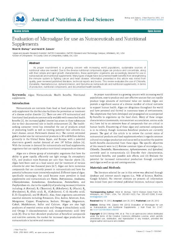 picture1_Nutrition Therapy Pdf 140979 | Evaluation Of Microalgae For Use As Nutraceuticals And Nutritional Supplements 2155 1000147