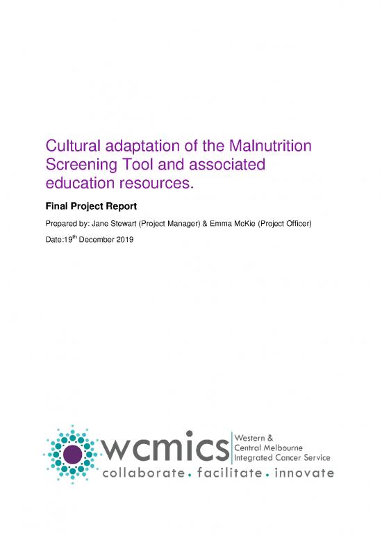 picture Malnutrition Screening Tool Pdf 141663 | Final Report Cultural Adaptation Of Mst Project Final