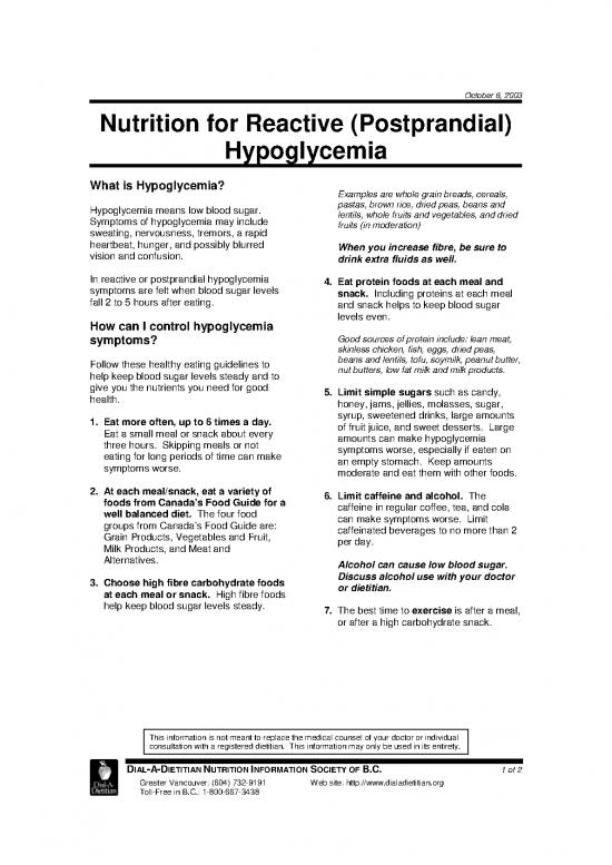 picture1_Healthy Nutrition Pdf 141234 | Hypoglycemia