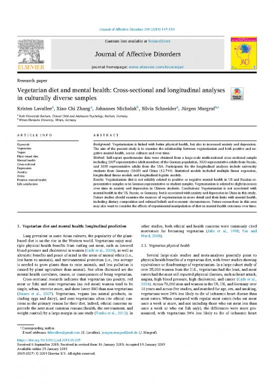 picture1_Diet Questionnaire Pdf 140889 | Lavallee Et Al 2019   Vegetarian Diet And Mental Health  Cross S