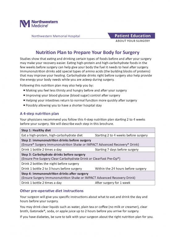 picture1_Immunonutrition Pdf 141395 | Northwestern Medicine Nutrition Plan To Prepare Your Body For Surgery