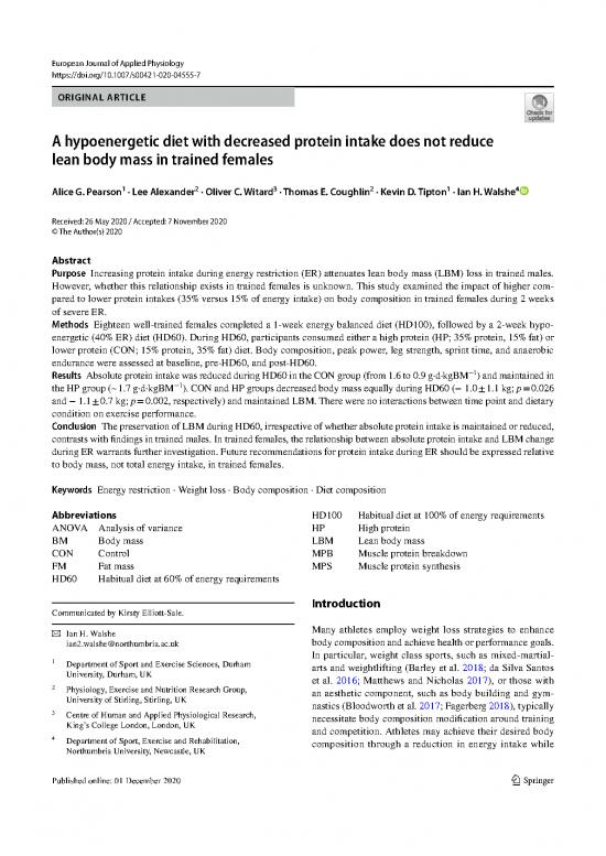 picture Protein Diet Pdf 143105 | Pearson2020 Article Ahypoenergeticdietwithdecrease