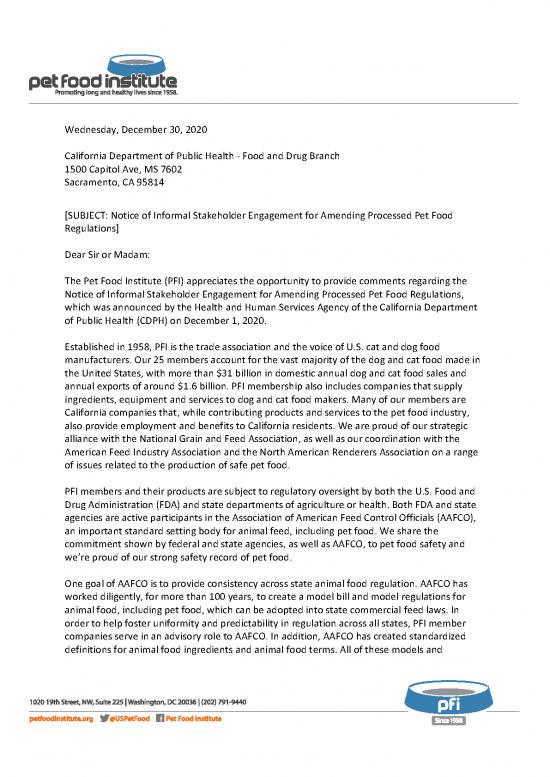picture_Pet Food Regulations Cdph Pfi Comment Notice Of Inforrmal Stakeholder Engagement