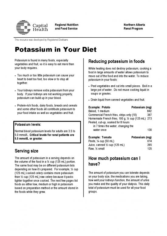 picture Protein Diet Pdf 140643 | Potassium In Your Diet Capital Health