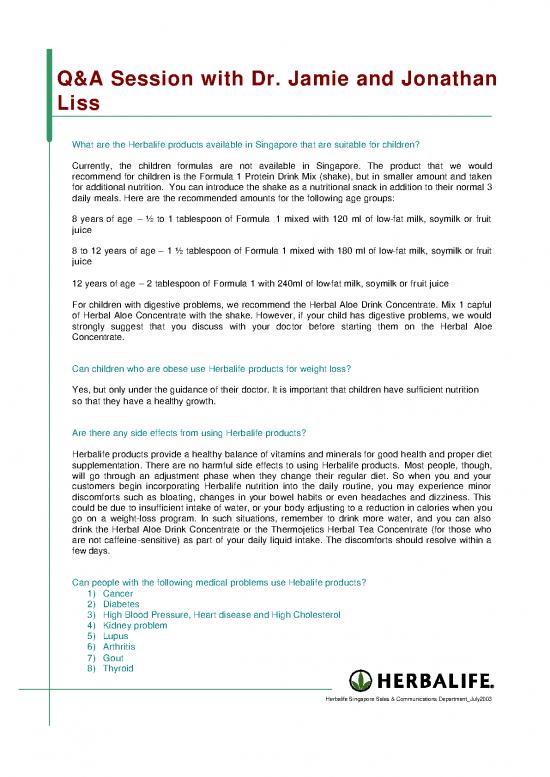 picture1_Herbalife Nutrition Pdf 140610 | Product Questions And Answers  Note That All Products Are Not Available Everywhere