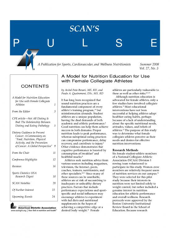 picture_Nutrition Therapy Pdf 143162 | Scan Pulsbenariquatromona Model For Nutrition Education With Female Collegiate Athletes