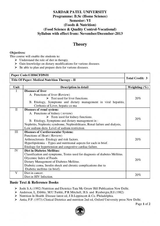 picture The Science Of Nutrition Pdf Free 142185 | Uh06cfdn01   Medical Nutrition Therapy   Ii   Theory