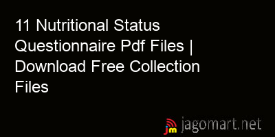 picture 11 Nutritional Status Questionnaire Pdf Files | Download Free Collection Files