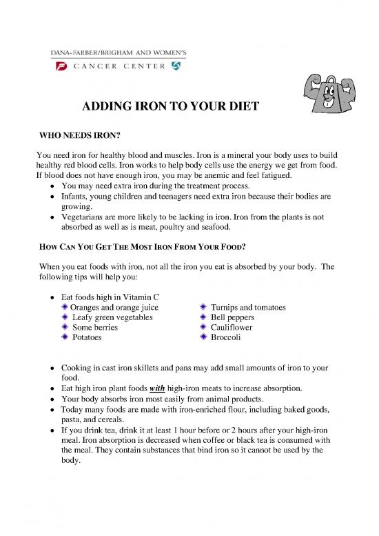 picture Foods High In Iron Pdf 143393 | Adding Iron To Your Diet
