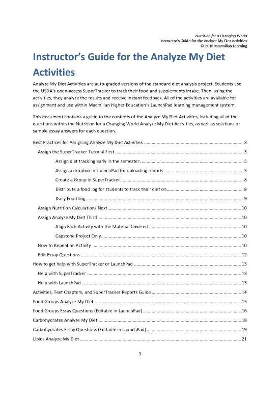 picture Diet Education Pdf 143647 | Analyzemydietactivitesinstructorguide