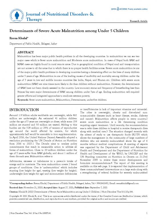 picture_Acute Malnutrition Pdf 144394 | Determinants Of Severe Acute Malnutrition Among Under 5 Children