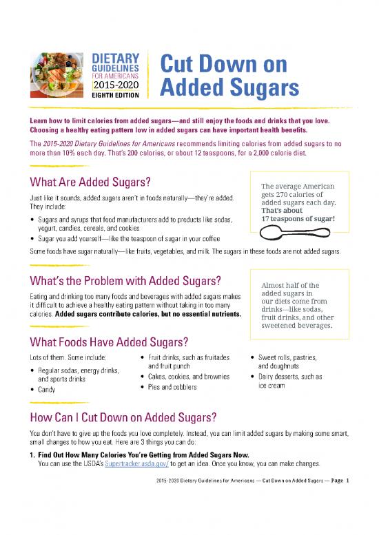 picture_Calories In Food Pdf 145697 | Dga Cut Down On Added Sugars