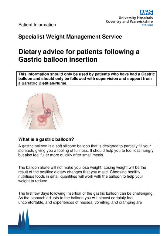 picture_Dietary Advice For Patients Following A Gastric Balloon Insertion