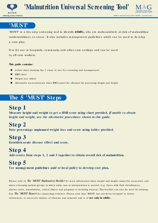 picture Nutrition Guide For Weight Loss Pdf 144392 | Must Nutritional Screen
