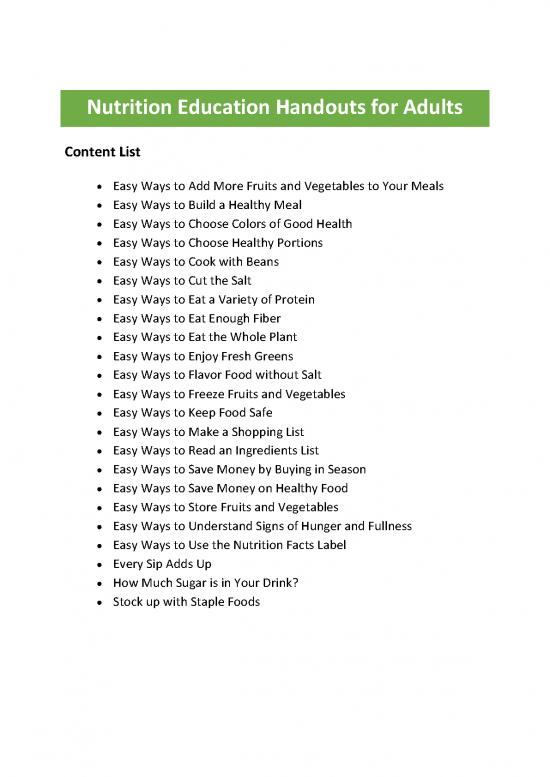 picture_Food Label Template Pdf 144567 | Nutrition Education Handouts Adult Workshops