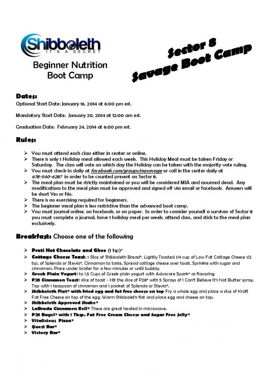 picture Boot Camp Meal Plan Pdf 143699 | Savage Boot Camp B