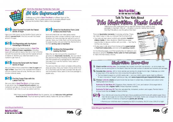picture_Food Label Template Pdf 144182 | Talk To Your Kids Aboutthe Nutrition Facts Label
