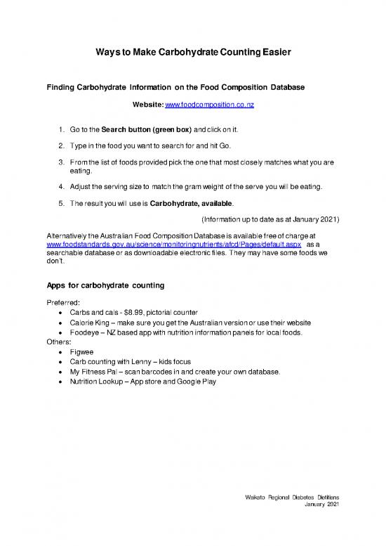 picture Calorie Counter Pdf 144387 | Ways To Make Carbohydrate Counting Easier