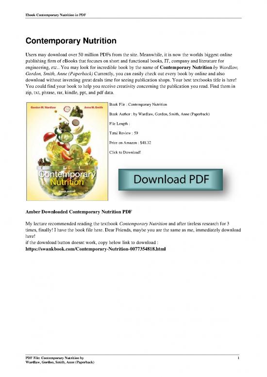picture_Nutrition Pdf Id 147207 | 0077354818 Contemporary Nutrition By Wardlaw Gordon Smith Anne Paperback