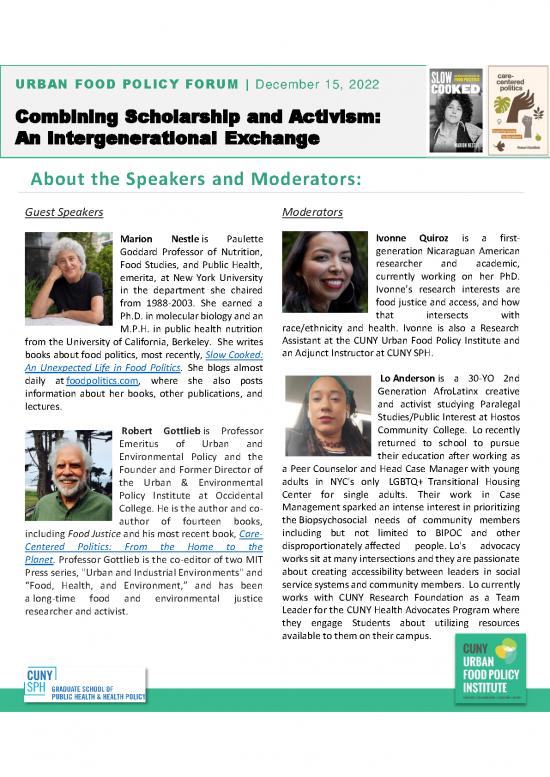 picture Food Politics Marion Nestle Pdf 146815 | 12 2022 Forum Speakers Moderators E Flyer V2