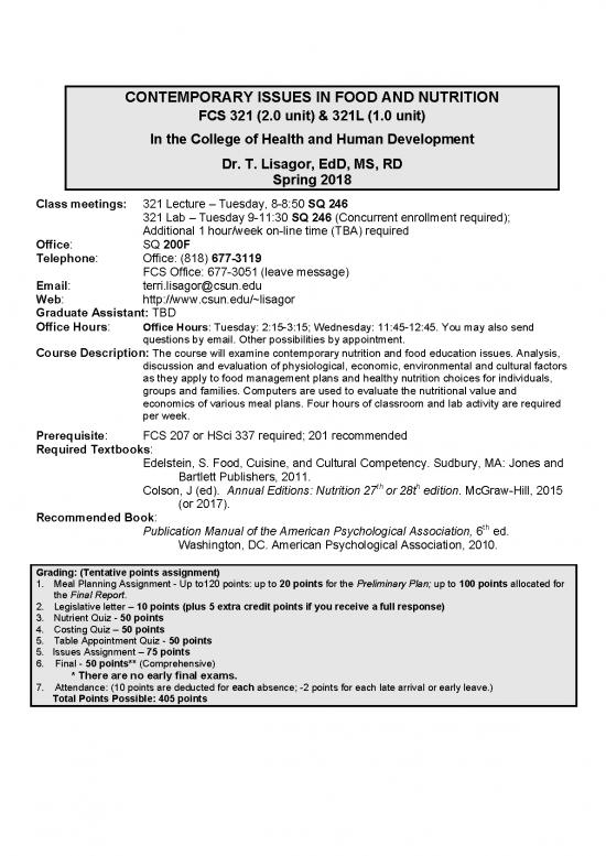 picture_Nutrition Therapy Pdf 147997 | 321 Syllabus S 18 Lisagor