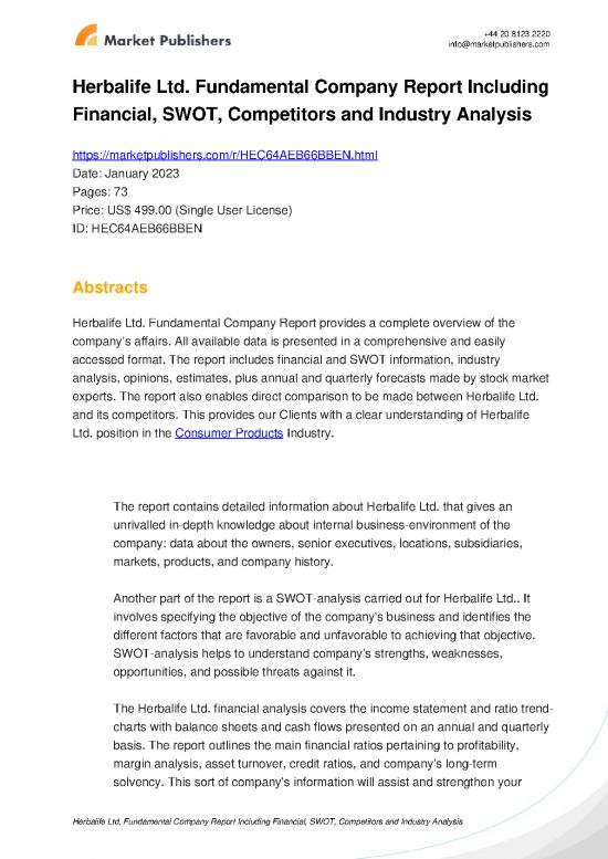 picture Herbalife All Products Pdf 146290 | Herbalife Ltd Swot Analysis Bac