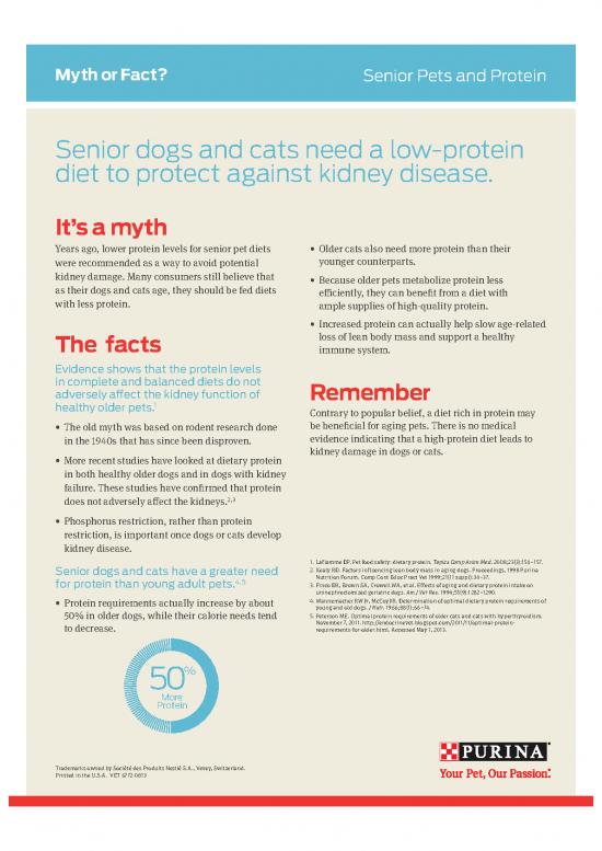 picture_Protein Diet Pdf 148102 | Myth Senior Dogs And Cats Need A Low Protein Diet To Protect Against Kidney Disease
