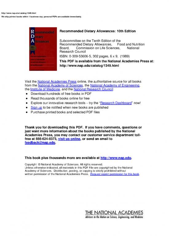 picture National Institute Of Nutrition Books Pdf 146961 | Nrc Recommended Dietar1989