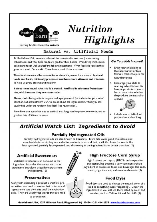 picture Bush Chicken Nutrition Pdf 146168 | Nutritionhighlights Natural Vs Artificial Foods