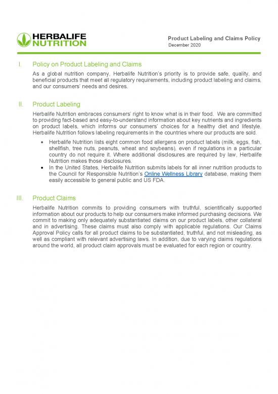 picture_Nutrition Therapy Pdf 147251 | Product Labeling And Claims Policy 2020