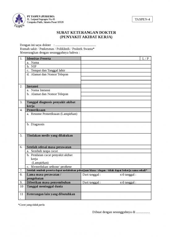 picture File - Surat Keterangan Kerja Id 13597 | Formulir Surat Keterangan Dokter Penyakit Akibat Kerja