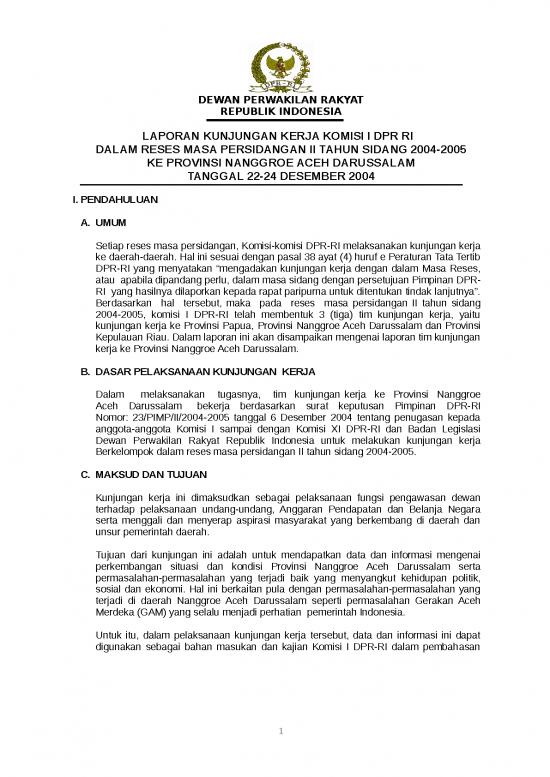 picture_Laporan Doc 13860 | K1 Kunjungan Kunjungan Kerja Komisi I Ke Provinsi Nad