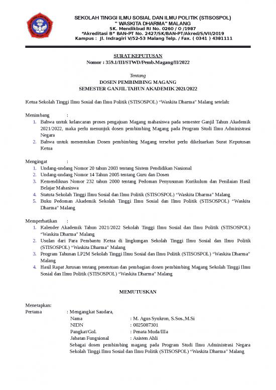 picture Surat Utusan Id 13876 | Sk Pembimbing Magang