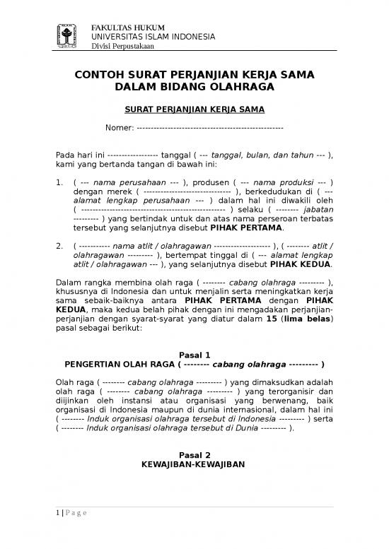 picture1_Contoh Surat Perjanjian Kerjasama Dalam Bidang Olah Raga Fh Uii
