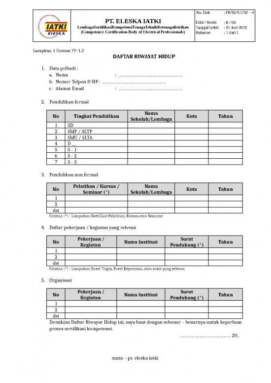 picture_Daftar Riwayat Hidup | File - Daftar Riwayat Hidup Id 15646