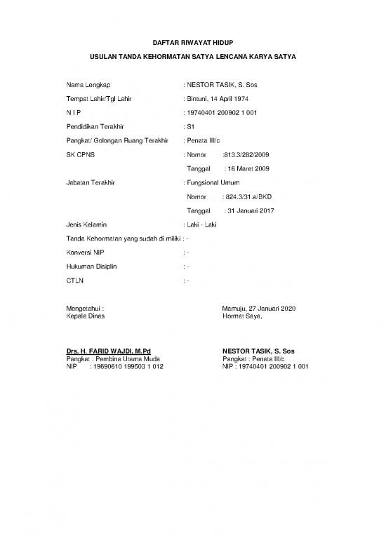 picture1_Daftar Riwayat Hidup Untuk Satya Lencana | File - Daftar Riwayat Hidup Id 15725